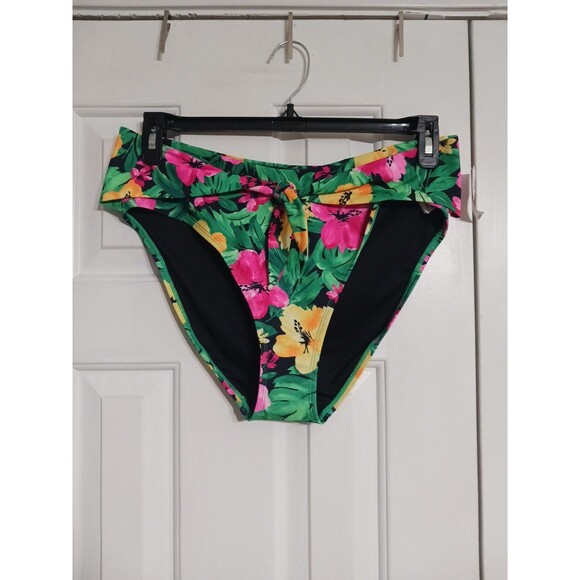 NWT Women's Old Navy High Waisted Bikini Swim Bottoms Size L  Tropical - Picture 5 of 9